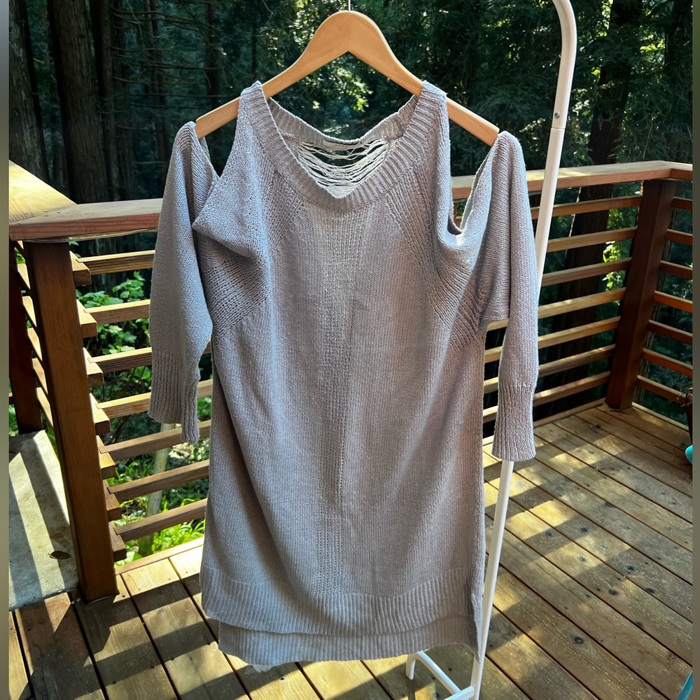 Lush Oversized distressed sweater dress EUC